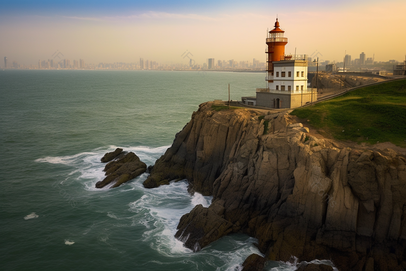 旅游景点风浪吹打岸边小岛自然风景图,高清,摄影图,摄影图片,图片大全,摄影图免费下载